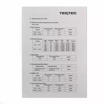 Calibration Sheet TT-SI-8010A